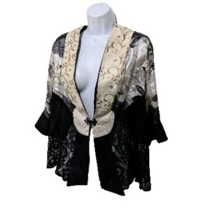 Violet Kay Asian Kimono Blouse Top L Silk Blend